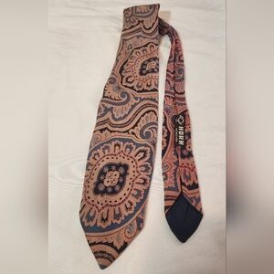 FFAU Silk Paisley Brown and Blue Men's Tie
